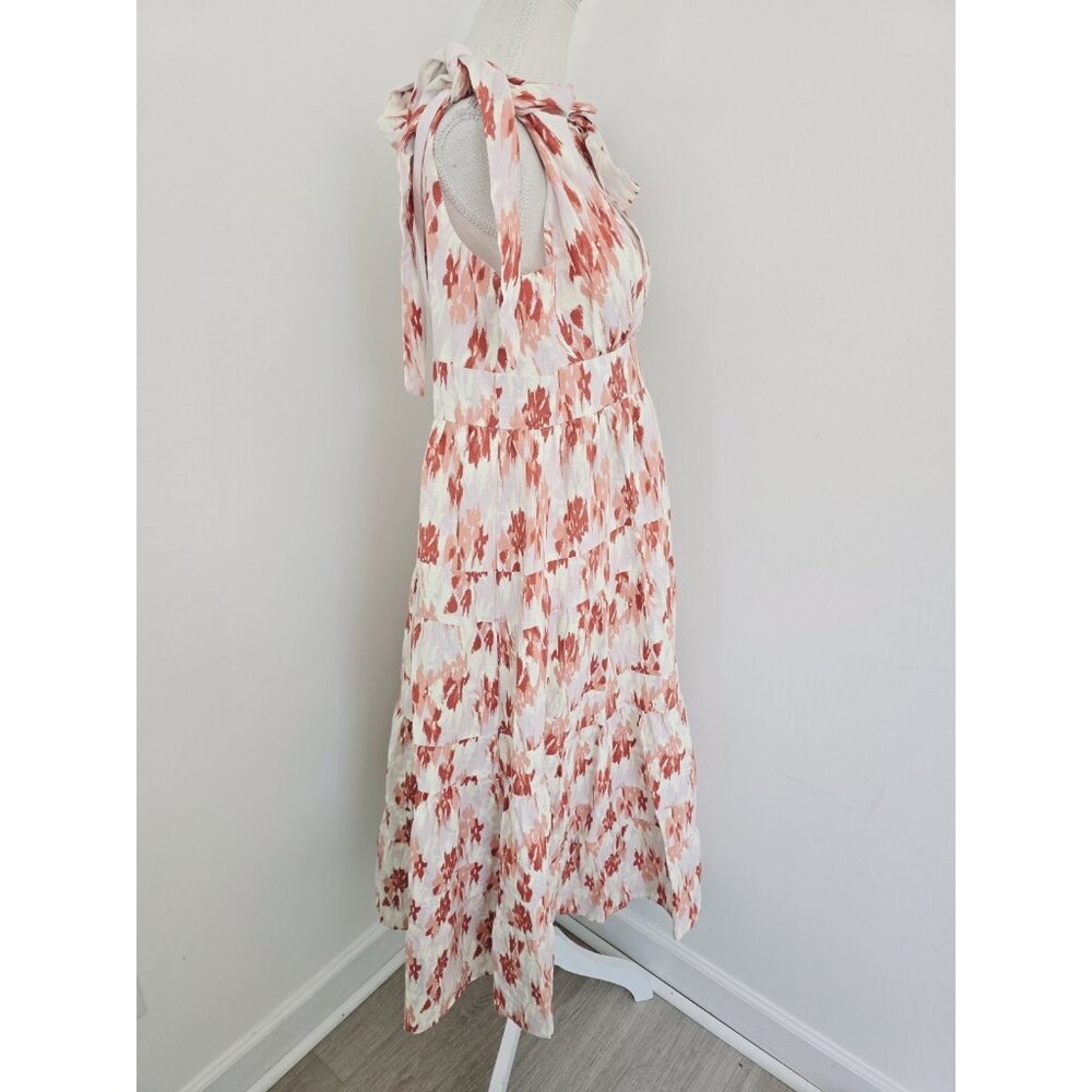 House of Harlow 1960 Linen Blend Midi Maxi Tiered Cottagecore Sleeveless Dress M - Picture 7 of 15